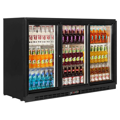R134a Commercial Under Counter Triple Glass Back Bar Cooler With Fan Cooling