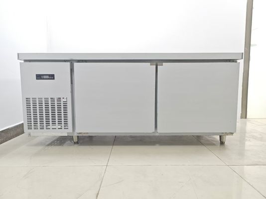 1.8M سخان تحت الطاولة المطبخ المطبخ التجاري الثلاجة طاولة العمل من الفولاذ المقاوم للصدأ