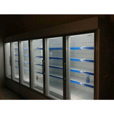 380V 1600L Multideck Glass Beverage Cooler للسوبر ماركت